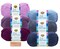 Lion Brand Yarn - 24/7 Cotton - 6 Skein Assortment (Lilac Blue)
